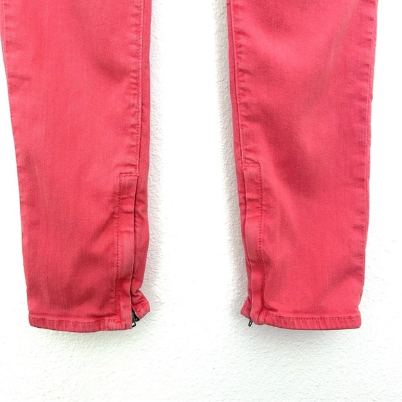 RAG & BONE The Zipper Capri Jeans Pants Skinny Ankle Cropped Coral Red Size 28 - Picture 5 of 15